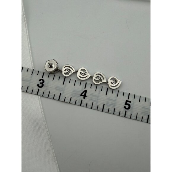 Tiffany & Co. Diamond Enchant Heart Drop Earrings Platinum 1.75" 10g RARE - Picture 7 of 8